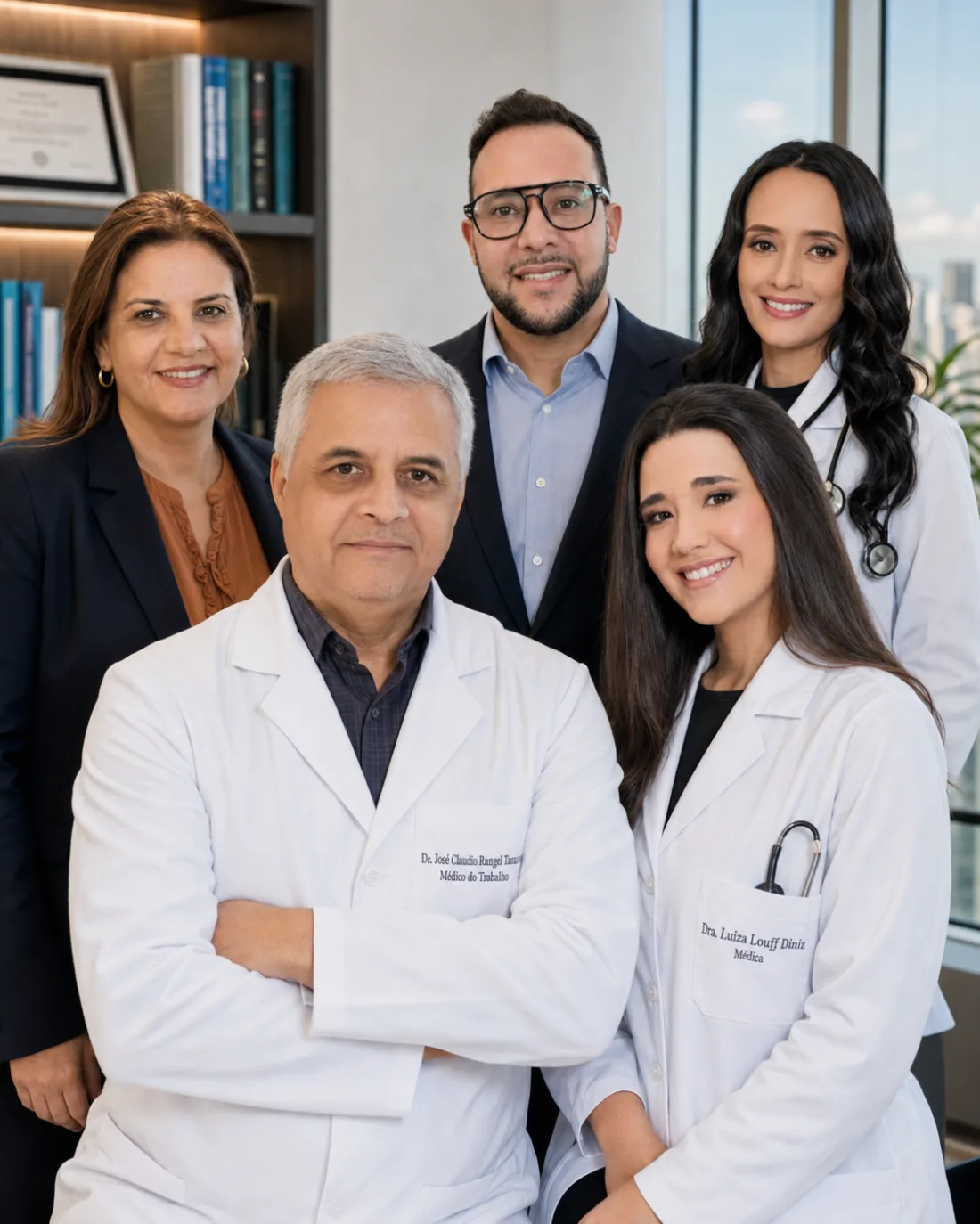 Equipe da Admissional BH: Dr. José Cláudio Rangel Tavares, Dra. Luiza Loutfi Diniz e Dra. Aline Dias Bedetti, médicos do trabalho em Belo Horizonte